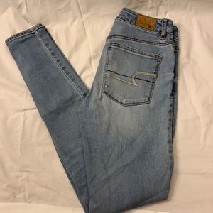 2 long American eagle skinny jeans